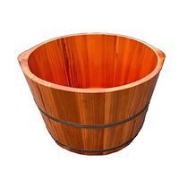 Foot spa Foot Tub Solid Wood Foot Bath Foot Bucket Health Wood Basin Home Adult Foot Basin （W39cm*H24cm）