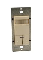 Leviton ODS0D-IDT Dual-Relay, Decora Passive Infrared Wall Switch Occupancy Sensor, 180 Degree, 2100 sq. ft. Coverage, Light Almond
