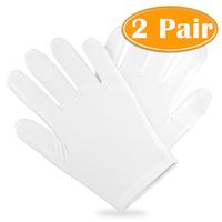 Paxcoo 100% Cotton Gloves for Dry Hand Cosmetic Moisturizing Coin Jewelry Inspection Hand Spa - Medium Size (2 pair)