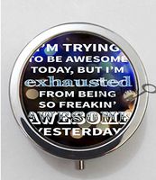 BlackKey Im Trying To Be Awesome Today 3-Compartment Decorative Pocket Gift Box Case Organizer for Pill, Color 1 -53