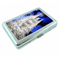 Wedding Cake Bride & Groom S4 Silver Cigarette Case Metal Wallet Id Holder 4" X 2.75" RFID Protection