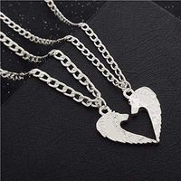 Silver Plated Charm Couples Necklace Jewelry Wolf Pendant Best Friend Prom Pretty Beautiful Cute Stylish Simple Cheap Elegant Women Aesthetic Fashionable Womens