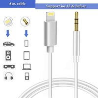 Aux Cable, Car Audio Cable, 3.5mm Aux Stereo Audio Cable Compatible with iPhone Xs/XS Max/X/8/8 Plus/7/7Plus/Pod/Pad, Aux Audio Auxiliary Cable Cord for Headphones/Home/Car Stereos and More (White)