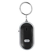 Key Finder，Keychain Locator Tracer Key Ring with Beep and Flash Voice Control Anti-Lost Device Whistle with Chain Ring for Wallet, Car, Pet, Child, Bag, etc (Black)