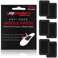 4mysneakers Foot Odor Eliminator – Anti-Odor Insole Patch Reduces Foot Smell with Naturally Activated Carbon Fabric (ACF) – Footwear Insert with Strong Stick-On Adhesive, 3 pair