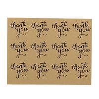 Vivian Thank You Round Kraft Paper Gift Boxes Sticker Labels Crafts Wedding Favor Tag Set of 108 PCS
