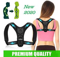 [New 2020] Shoulder Back Support, posture Corrector, Adjustable Back Brace for Upper Back Support, Back Corrector, Shoulder Back Brace, Back Straightener, Slouching Back Support (M)chest size 25-35 in