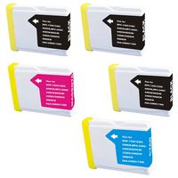 Amsahr LC51-SET5 compatible with Brother LC51BK, DCP130C, 540CN Replacement Ink Cartridges