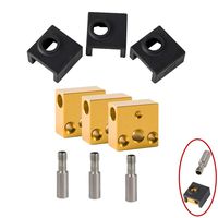 Creality 3D Printer Silicone Socks/Aluminum Heater Block/Stainless Steel Throat for MK7 MK8 Extruder Kits Ender 3/Ender 3 Pro/Creality CR-10 /CR10S /S4 /S5 (3 Packs)