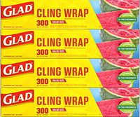Glad ClingWrap Plastic Food Wrap - 300 Sq Ft (Pack of 4)