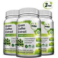 Green Coffee Bean Extract - 50% Chlorogenic Acids * 180 Veggie / Gluten Free Capsules for Natural Weight Loss