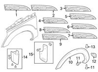 Ford OEM 11-16 F-350 Super Duty-Mud Flap Splash Guard Left 7C3Z16A586AB