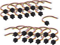 Absolute USA 5-Pin 12 VDC Interlocking Relay Socket with 12-Inch Lead, 25 Set