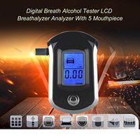 TOPCHANCES Quick Response Professional LCD Dispaly Digital Breath Alcohol Tester Breathalyzer with 5pcs Mouthpieces for Police Alcohol Parking Breathalyser