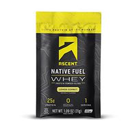 Ascent Native Fuel Whey Protein Powder - Lemon Sorbet - 15 Single Serving Packets