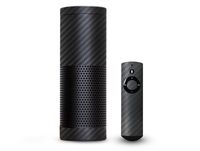System Skins Gun Metal Gray 3D Carbon Fiber Protective Air Release Vinyl Decal Wrap Accessory Kit for Amazon Echo