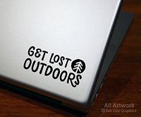 Get Lost Outdoors Decal - Laptop Decal, Tablet Decal (4 inches wide, Custom Color)