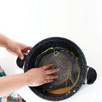 KESEELY Round Stainless Steel 316 Cast Iron Cleaner Brush Scrubber For Kitchen Clean Cast Iron Pan Cast (8×8 Inch (C))