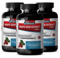 Antioxidant - Grape Seed Extract - Cardiovascular Health (3 Bottles - 90 Capsules)
