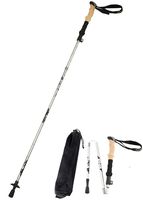 Alafen Aluminum Collapsible Ultralight Travel Walking Hike Stick Trekking Pole for Men and Women (Silver)
