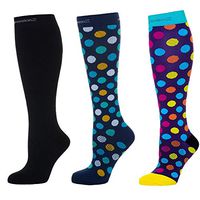 Compression Socks Men & Women - Solid Colors - Perfect for Nurses, Runners, Athletes, Diabetics, Travelers - 20–30 mmHg Graduated Compression (3 Pack, Large)