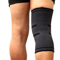 Sports Compression Brace Arthritis Recovery Knee Sleeve Black Knee Pain Relief 10mm 1Pair (Black) (Medium)