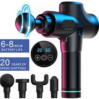 Muscle Massager Gun with Carrying Case, Professional 20 Gears of speeds Shifting, Hand Held Deep Tissue Massager for Pain Relief, Portable Super Quiet Brushless Motor