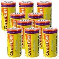 10x OmniCel ER26500 3.6V 8.5Ah Size C Standard Lithium High Energy Battery For Smart card instrument, water meter, electricity meter, gas meter, heat meter, Automatic Meter Reading system, Signal lamp