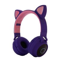Weardear Cat Ear LED Bluetooth Stereo Headphones Game Glowing Foldable Headset with Mic Bluetooth Headsets