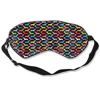 COLOMAKE Retro Dogs Dachshund Sleep Mask Blindfold Eye Shades 100% Light Blocking Sleeping Mask is Comfortable for Relaxation Migraines Insomnia Travel Work Naps