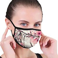 Anti-Allergies Dust Mouth Cover, Earloop Half Face Cover for Women Men, Hiking Outdoor Activities Face and Nose Cover, Adjustable Elastic Strap - Sakura Blossom Japanese