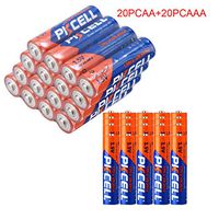20 Pack AA + 20 Pack AAA 1.5V Alkaline Batteries (40 Combo Pack)