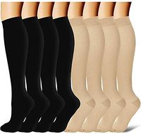 15-20mmHg Compression Socks for Women and Men-8 Pairs Graduated Compression Socks Women 20-30mmhg Knee High for Running,Athletic,Nursing,Varicose Veins,Travel,Pregnancy