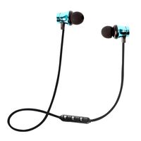 Wireless Bluetooth Headphones, Noise Cancelling Sweatproof Magnetic Attraction Stereo Earphones Wireless Earbuds for Running Exercising Workout Gym, Built-in Mic (Blue)