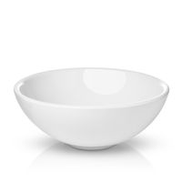 Miligore 16" Round White Ceramic Vessel Sink - Modern Above Counter Bathroom Vanity Bowl