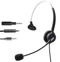 Comdio Monaural Cell Phone Headset with Flexible Noise Canceling Mic Over The Head for iPhone Samsung LG HTC BlackBerry Huawei ZTE Mobile Phone & Most Smartphones with 3.5mm Headphone Jack(H103-35M1)