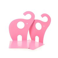 1pair Pink Cute Elephant Nonskid Bookends Book Rack Book Organizer Bookend Art