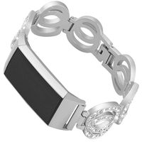 for Fitbit Charge 3 Bands - Stainless Steel Metal Replacement Wristbands Bangle Bracelet for Charge 3 and Charge 3 SE Women Men Classic Silver