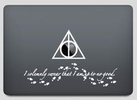 Die-Cut Vinyl Decal for Laptop MacBook car or Any Smooth Surfaces HP Fans Deathly Hallow I Swear Decals (Black) (White)