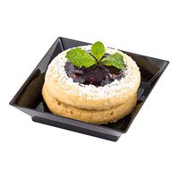 Mini Modern Tasting Plate, Mini Plastic Plate with Raised Sides - Black - 1 oz - Great for Snacks, Side Dishes, Desserts and Appetizers - 2.5 Inches - 100ct Box - Restaurantware