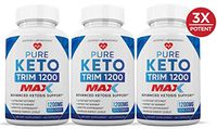 Pure Keto Trim 1200 Max 1200MG Keto Pills Advanced BHB Ketogenic Supplement Exogenous Ketones Ketosis for Men Women 60 Capsules 1 Bottle (3 Bottles)
