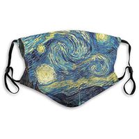 Vincent Van Gogh - Starry Night Unisex Adjustable Earloop Face Ma-sk,Reusable Protection Ma-sk with Filter,Anti-smog PM2.5 Ma-sk,Dustproof Mouth Ma-sk,Safety Cotton Ma-sk