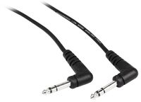 Rockville RCTR103RR-B 3' Black 1/4" TRS Right Angle to Same Cable 100% Copper