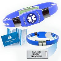 "Taking Blood Thinners" Elite Medical Alert ID Bracelet for Men and Women