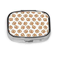 MMLCGG Soft Pretzels Food Fabric Daily Pill Case Organizer with Large Compartment for Travel Outdoor