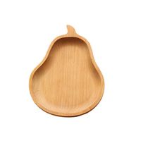 CHOOLD Cute Cartoon Fruit Shaped Beech Wood Dinner Plate Dessert Plate Salad Plates Serving Plates Cake Snack Candy Plate(Apple/Pear)