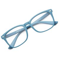 GAOYE Blue Light Blocking Glasses for Women Men,Square Nerd Eyeglasses Anti UV Ray Computer Gaming Glasses - GYC8082 (Matte Blue/Transparent Lens)
