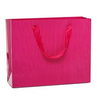 12ea - 12-5/8 X 4-3/8 X 10-1/4 Hot Pink Pinstripes Eurot Gusset - 4 3/8"