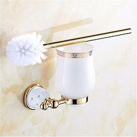 LAONA European zinc alloy gold white porcelain diamond base bathroom accessories package towel rack hook,Toilet brush