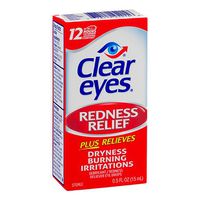 Clear Eyes Redness Relief for Dryness, Burning, and Irritations for up to 12 Hours 0.5oz (1 Box Only)